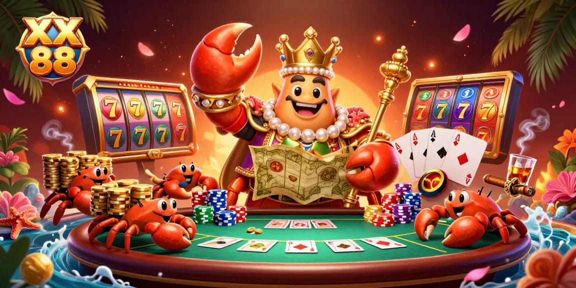 Experience the thrill of XX 88 while navigating a vibrant casino scene with energetic characters and elements.