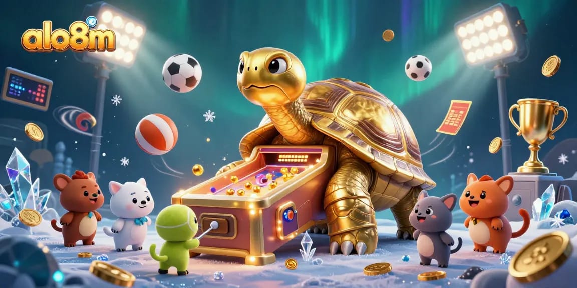 Spin the excitement at alo8m with engaging games, golden tortoise machine, and dynamic sports elements.