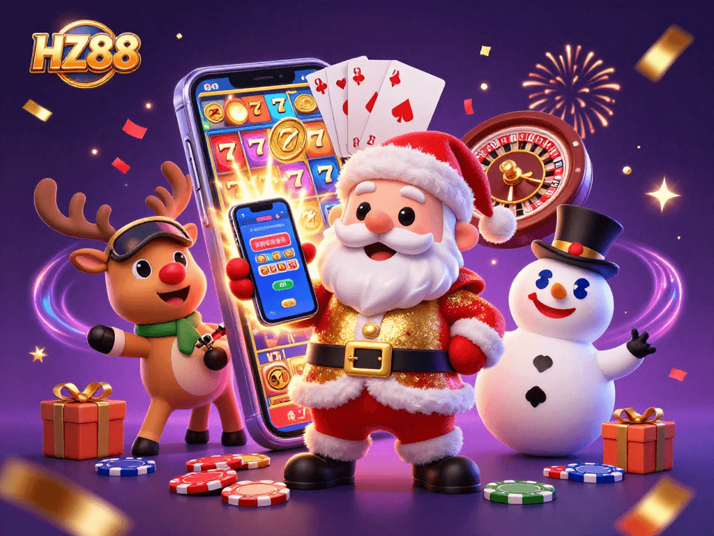 Experience vibrant gameplay at HZ88 with festive elements enhancing the casino atmosphere.