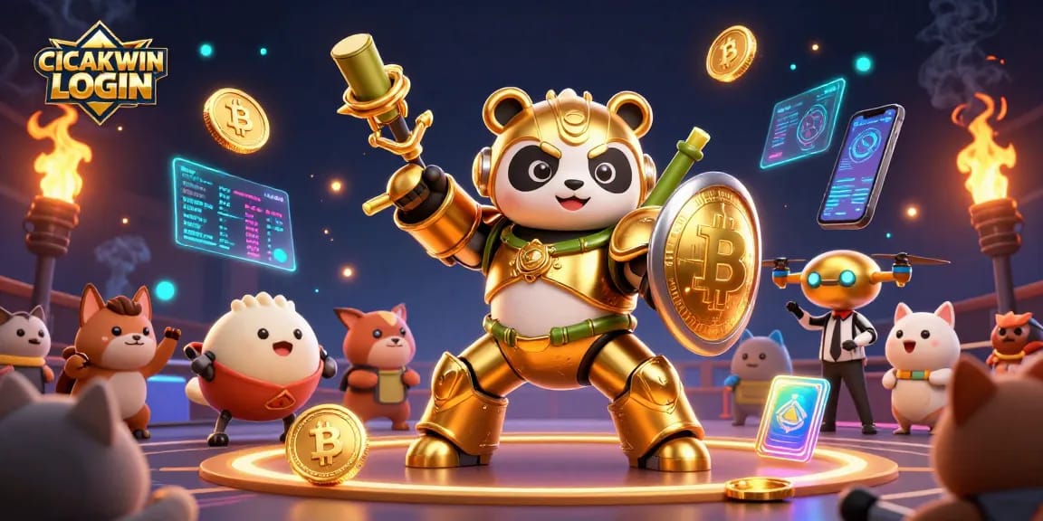 CICAKWIN LOGIN showcasing a thrilling casino scene with animated characters and dynamic gambling elements.