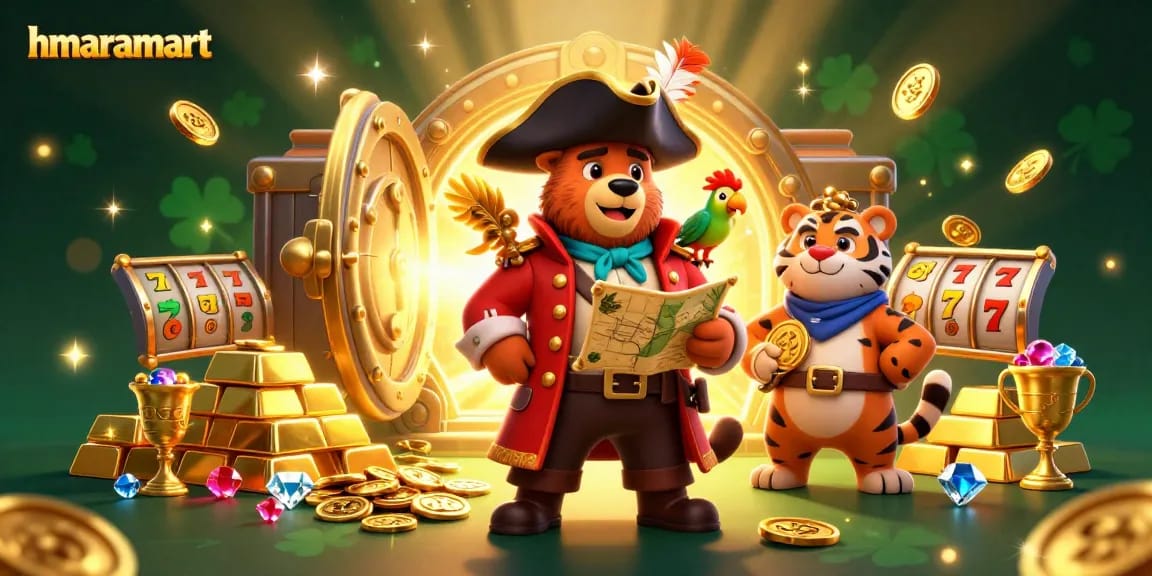 Engage with hmaramart's exciting casino adventure filled with vibrant characters and dazzling treasures.