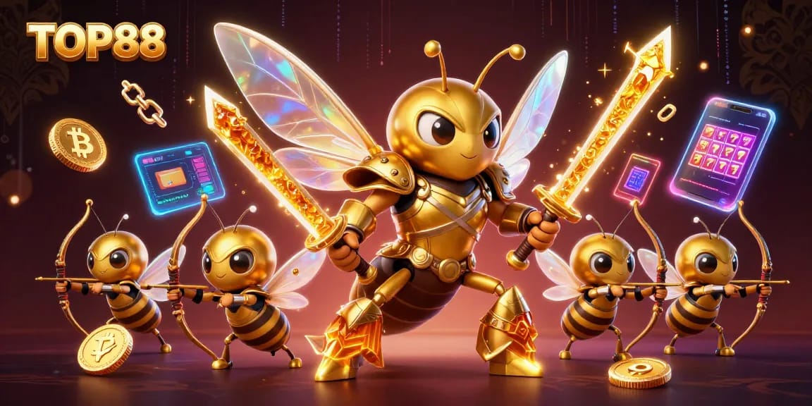 Experience the dynamic gaming thrill of TOP88 with samurai-themed characters and exciting slot elements.