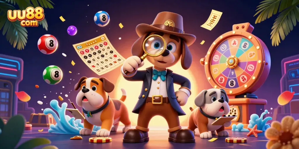Join the fun at uu88 com while the detective dog finds treasure clues amid thrilling gambling elements.
