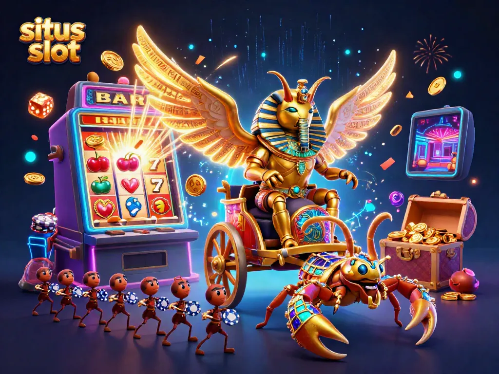 Experience leading situs slot gaming with vibrant casino elements and a dazzling jackpot scene.