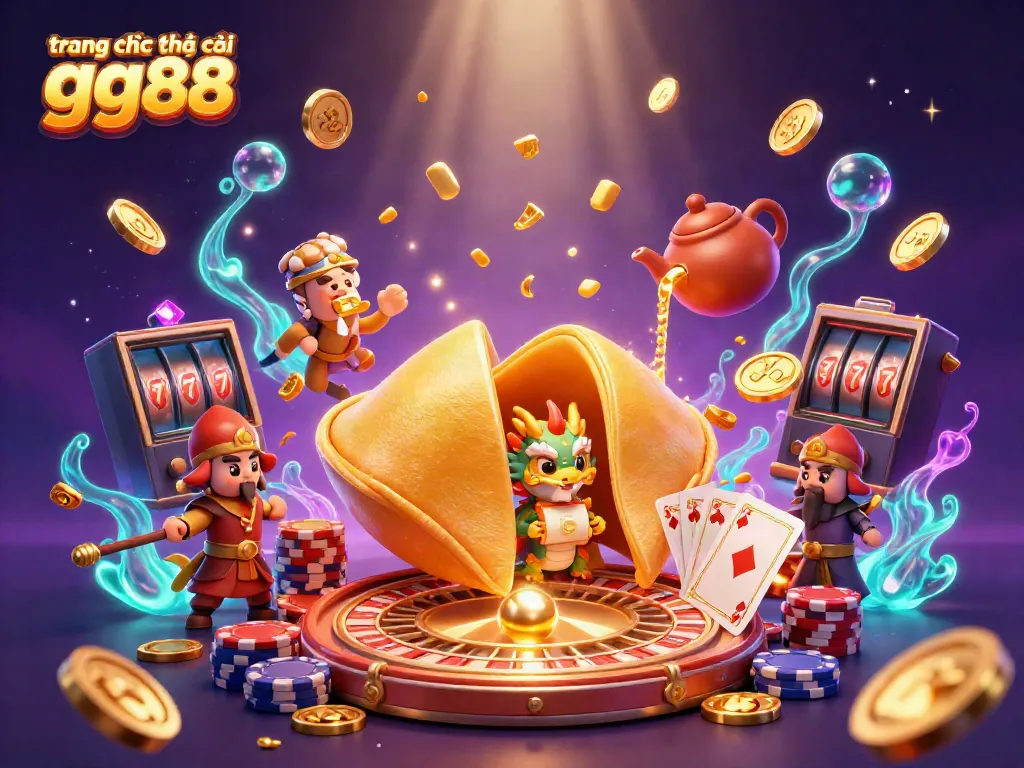 Experience the excitement at trang chủ nhà cái gg88 with a vibrant illustration of fortune and winning elements.