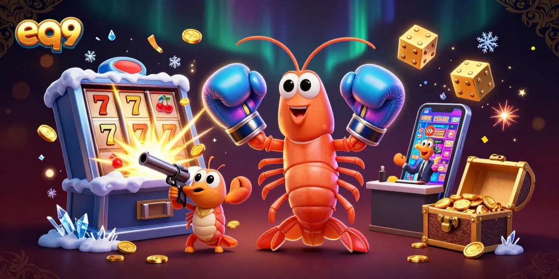 Winning with eq9 at a vibrant casino scene bursting with excitement and bonuses