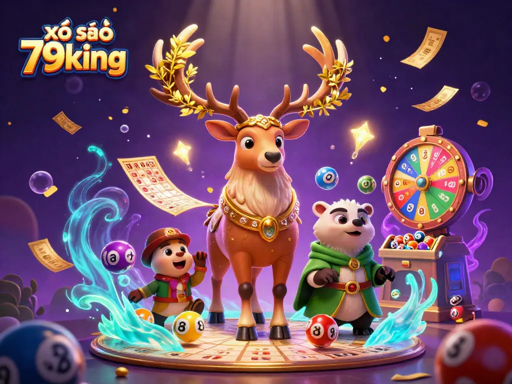 Experience the excitement of xổ số 79king with colorful lottery elements and enchanting characters.