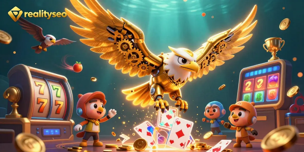 Engage in thrilling casino action with realityseo's vibrant immersive 3D illustration featuring slots and dynamic game elements.