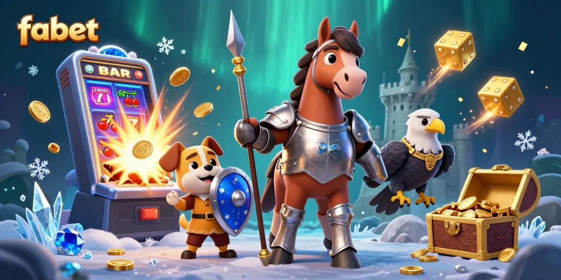 Experience thrilling jackpots at fabet with an energetic scene of medieval characters amid vibrant casino elements.