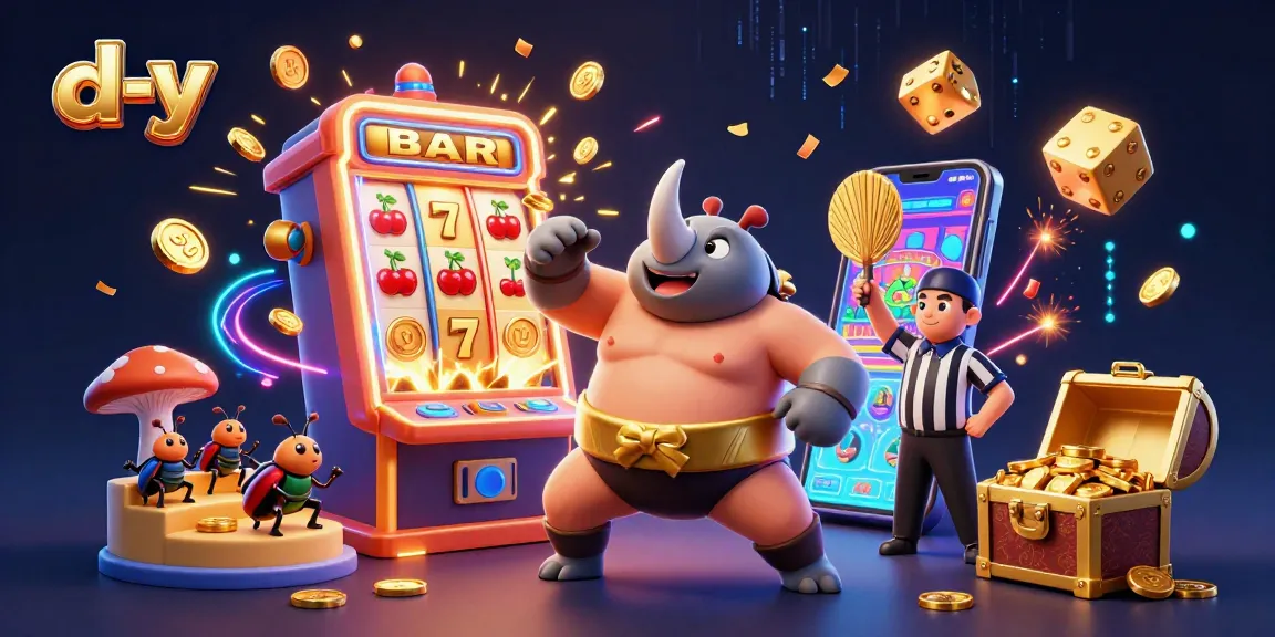 Bet on d-y as the sumo beetle unleashes a jackpot at a vibrant casino scene.