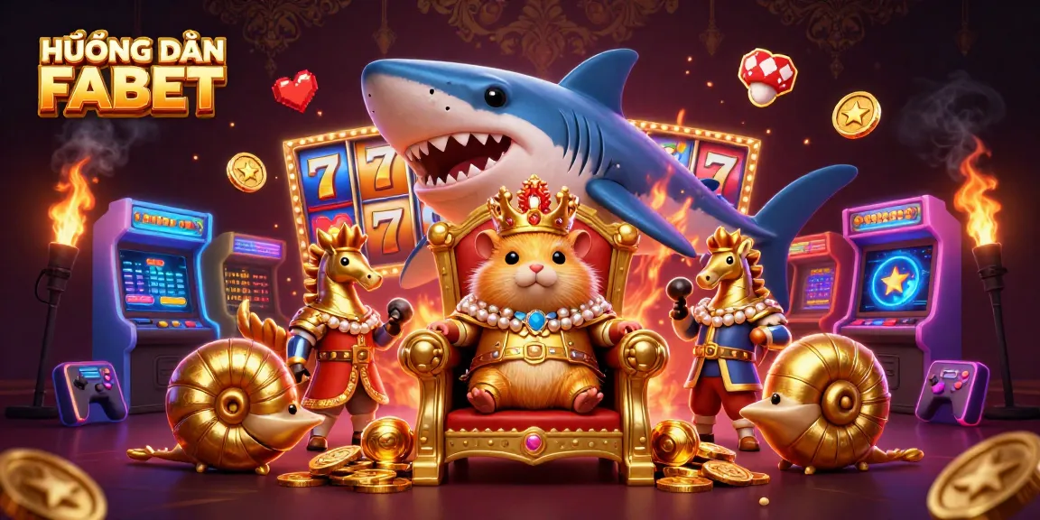 Engage with HƯỚNG DẪN FABET scenes showcasing vibrant casino elements and a fierce hamster king.