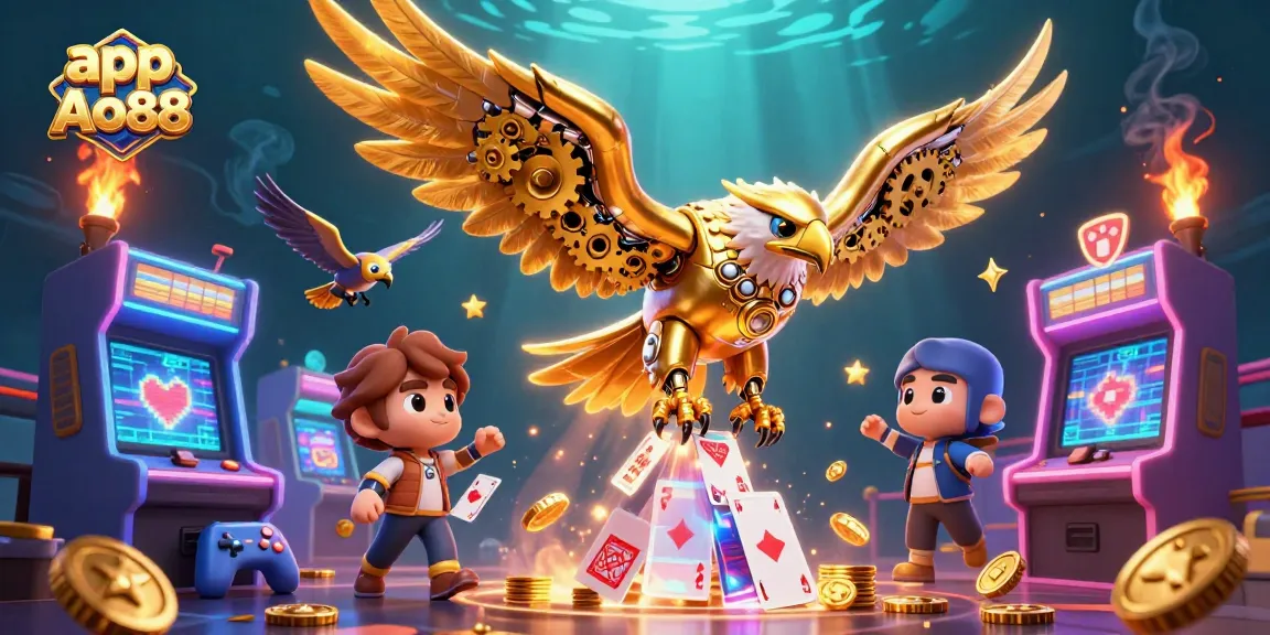 Experience the thrill of gaming with app Ao88 in a vibrant casino carnival atmosphere.