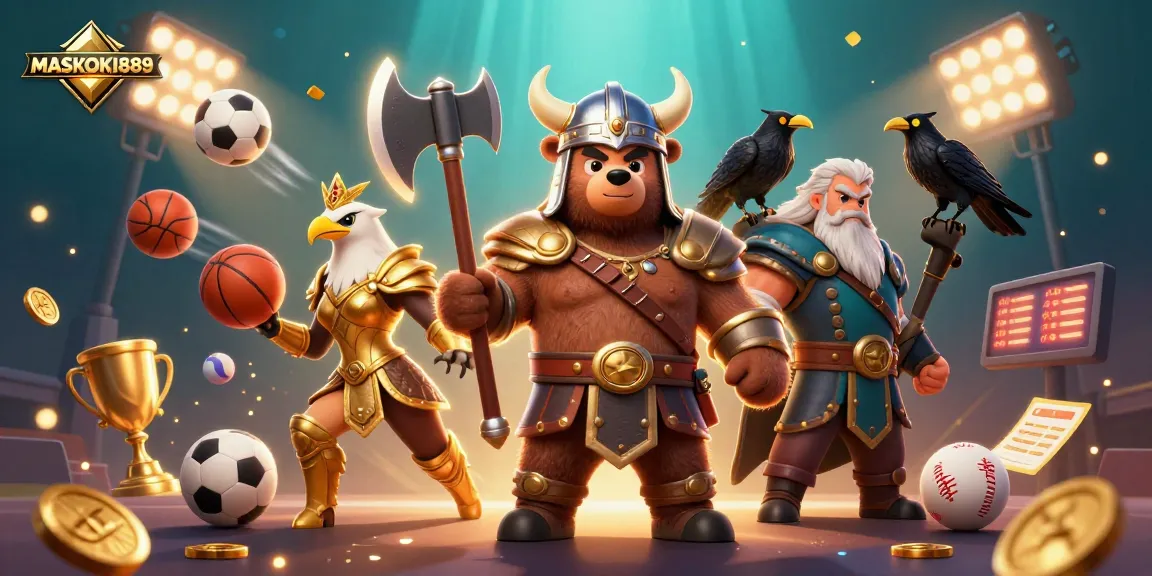 Experience winning with MASKOKI889: Join the gaming action in this vibrant 3D scene.